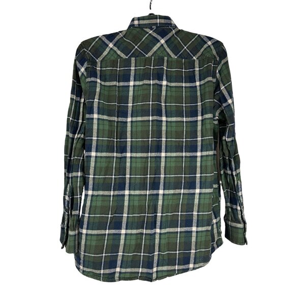 American Rag Mens Green Navy Plaid Flannel Button Shirt XLarge Long Sleeve - Picture 2 of 4
